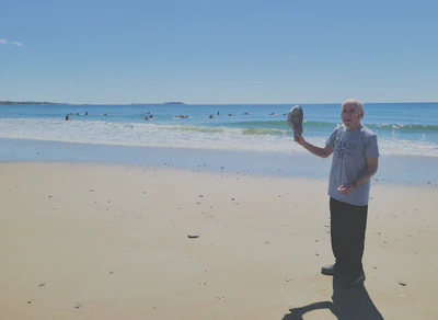 My dad, Scarborough Beach, Maine. June 2024.