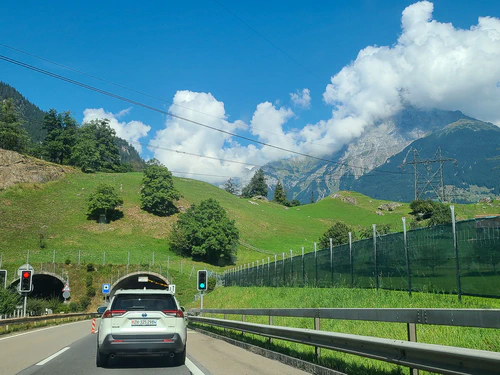 Fabulous views driving across the Alps back to Switzerland